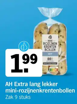 Albert Heijn AH Extra lang lekker mini-rozijnenkrentenbollen aanbieding