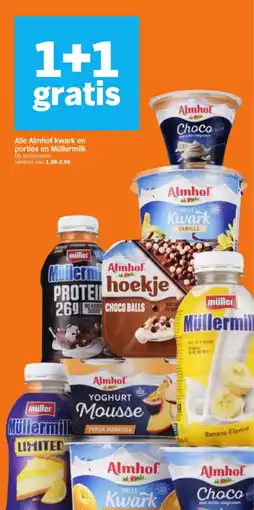 Albert Heijn Alle Almhof kwark en porties en Müllermilk aanbieding