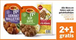 Albert Heijn Alle Mora en Hebro saté en gehaktballetjes aanbieding