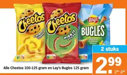 Albert Heijn Alle Cheetos en Lay's Bugles aanbieding