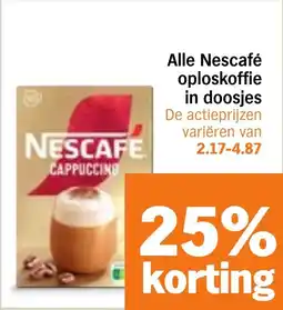 Albert Heijn Alle Nescafé oploskoffie in doosjes aanbieding