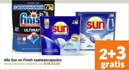 Albert Heijn Alle Sun en Finish vaatwascapsules aanbieding