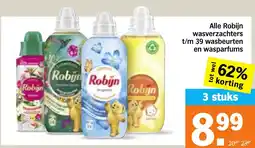 Albert Heijn Alle Robijn wasverzachters t/m 39 wasbeurten en wasparfums aanbieding