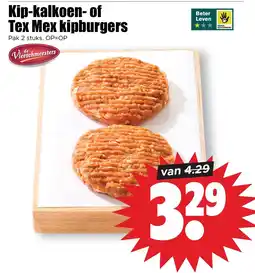 Dirk Kip-kalkoen-of Tex Mex kipburgers aanbieding