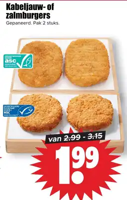 Dirk Kabeljauw-of zalmburgers aanbieding
