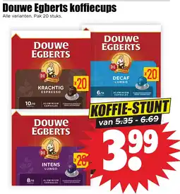 Dirk Douwe Egberts koffiecups aanbieding