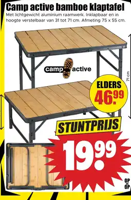 Dirk Camp active bamboe klaptafel aanbieding