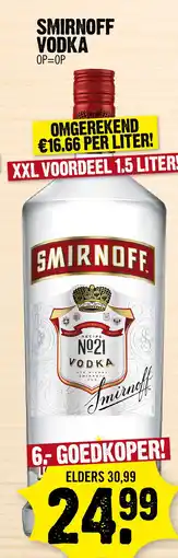 Super Dirck 3 Smirnoff vodka aanbieding