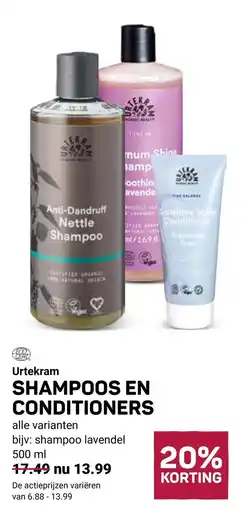 Ekoplaza Urtekram Shampoos en Conditioners aanbieding
