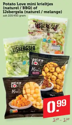 Coop Potato Love mini krieltjes of IJsbergsla aanbieding