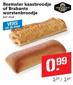 Coop Beemster kaasbroodje of Brabants worstenbroodje aanbieding