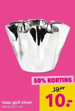 Xenos Vaas golf zilver aanbieding