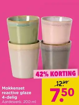 Xenos Mokkenset reactive glaze 4-delig aanbieding
