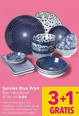 Xenos Servies Blue Print aanbieding
