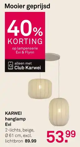 Karwei KARWEI hanglamp Evi aanbieding