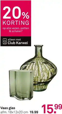 Karwei Vaas glas aanbieding