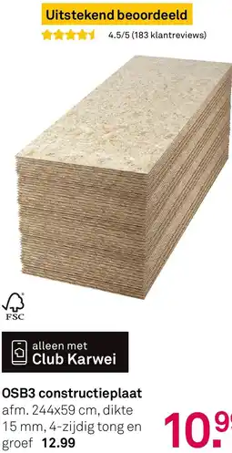 Karwei OSB3 constructieplaat aanbieding