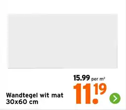 GAMMA Wandtegel wit mat aanbieding