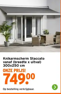 GAMMA Knikarmscherm Staccato aanbieding
