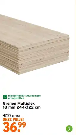 GAMMA Grenen Multiplex 18 mm aanbieding