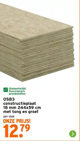 GAMMA OSB3 constructieplaat 18 mm met tong en groef aanbieding