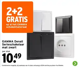 GAMMA Gamma Denali Serieschakelaar mat zwart aanbieding