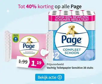 Plein.nl Vochtig Toiletpapier Sensitive 38 stuks aanbieding