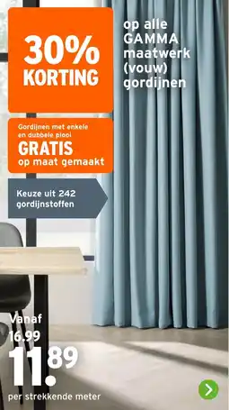 GAMMA Gamma Maatwerk (vouw) gordijnen aanbieding