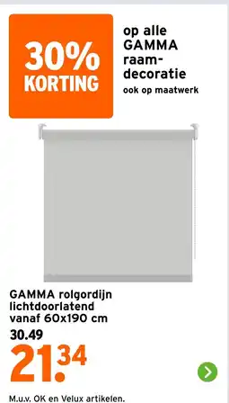 GAMMA Gamma Rolgordijn lichtdoorlatend aanbieding