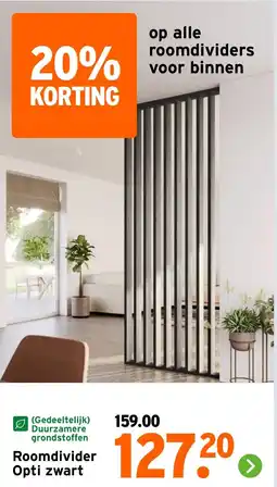 GAMMA Roomdivider Opti zwart aanbieding