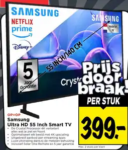 Vomar Voordeelmarkt Samsung Ultra HD 55 Inch Smart TV aanbieding