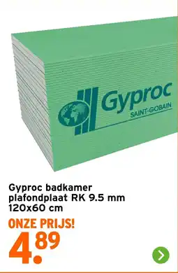 GAMMA Gyproc badkamer plafondplaat RK 9.5 mm aanbieding