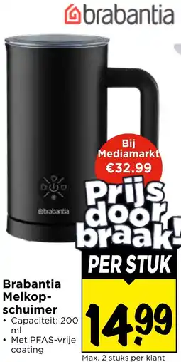 Vomar Voordeelmarkt Brabantia Melkopschuimer aanbieding