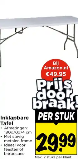 Vomar Voordeelmarkt Inklapbare Tafel aanbieding