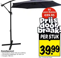Vomar Voordeelmarkt Zweefparasol aanbieding