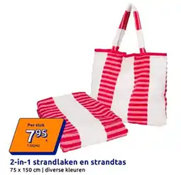 Action 2-in-1 Strandlaken en Strandtas aanbieding