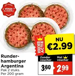 Vomar Voordeelmarkt Runderhamburger Argentina aanbieding