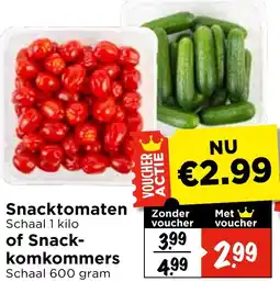 Vomar Voordeelmarkt Snacktomaten of Snackkomkommers aanbieding