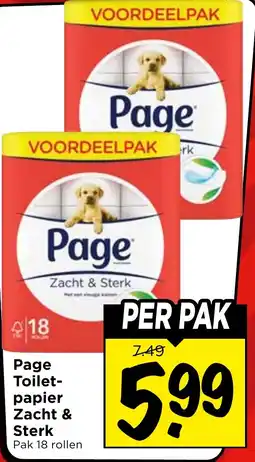 Vomar Voordeelmarkt Page Toiletpapier Zacht & Sterk aanbieding