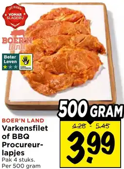 Vomar Voordeelmarkt Varkensfilet of BBQ Procureurlapjes aanbieding