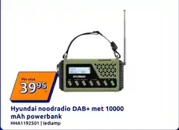 Action Hyundai noodradio DAB+ met 10000 mAh powerbank aanbieding