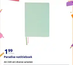 Action Paradise notitieboek aanbieding