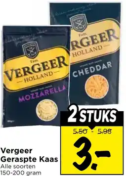 Vomar Voordeelmarkt Vergeer Geraspte Kaas aanbieding