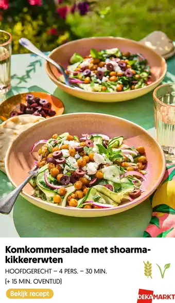 Komkommersalade met shoarma kikkererwten