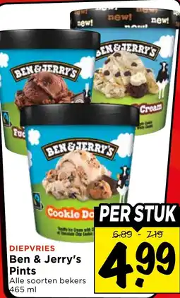 Vomar Voordeelmarkt Ben & Jerry's Pints aanbieding