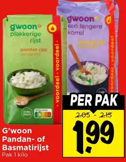 Vomar Voordeelmarkt G'woon Pandan of Basmatirijst aanbieding