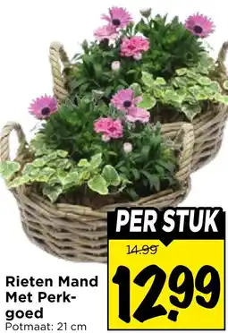 Vomar Voordeelmarkt Rieten Mand Met Perkgoed aanbieding