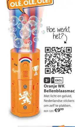 Top1Toys Oranje WK Bellenblaasmachine Ole Ole aanbieding