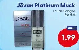 Die Grenze Jovan Platinum Musk aanbieding