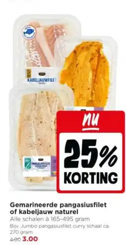 Jumbo Gemarineerde pangasiusfilet of kabeljauw naturel aanbieding